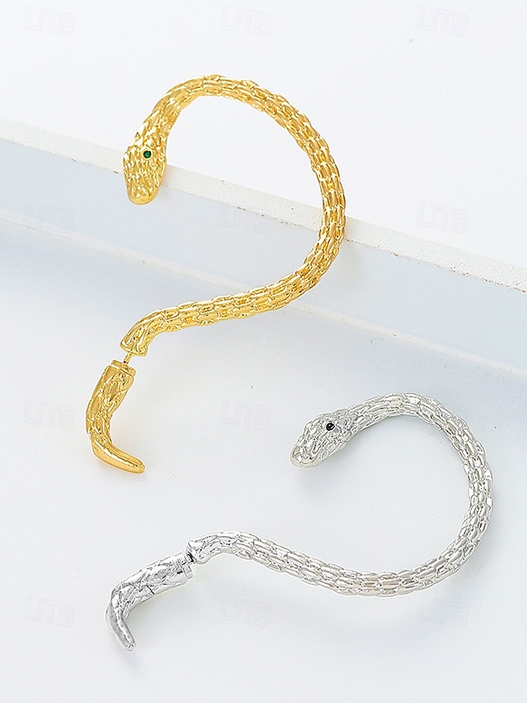 Naisten halloween-käärmekorvakorut – goottilainen käärmekorvakoru, jossa vihreät kristallisilmät, punk-tyyliset korut naamiaisiin ja cosplayhin 2026 - $5.99 –P5