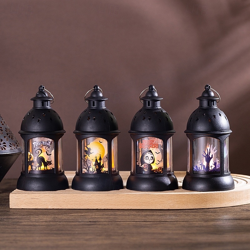1 Stück 13,5 cm Halloween-Handlicht, Windlicht, elektronisches LED-Kerzenlicht in Form eines Hexenskelettgeistes, Innen- und Außenrestaurant-Treffen, Halloween-Dekorationslicht mit festlicher 2025 - $4.99 –P1