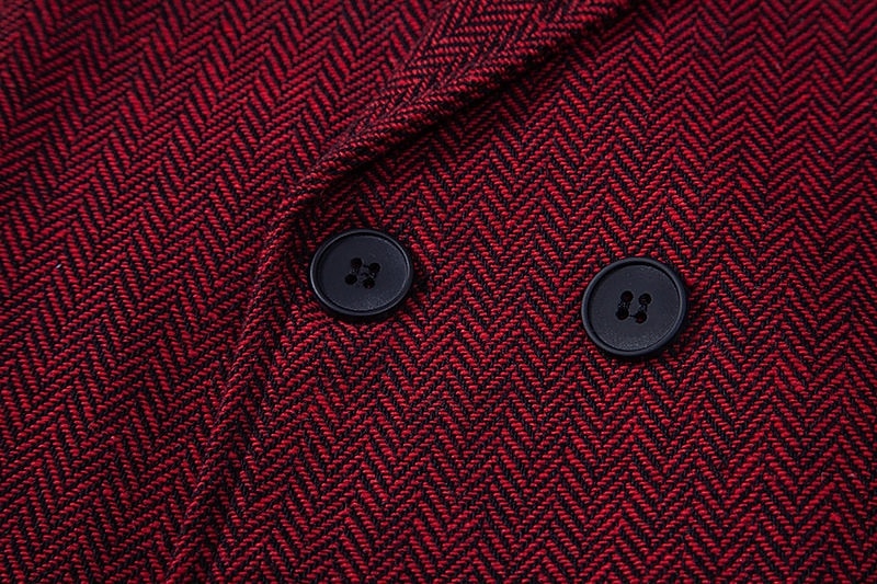 Herre سترة Veste Feriereise Daglig Bryllupsfest Stevnemøte Årgang Mote Vår Høst Lomme Knapper Polyester Tweed Bekvem عادي Fiskebein Dobbeltkneppet Hakkjakkeslag Normal Burgunder kaffe Grå Vest 2025 - $35.99 –P16