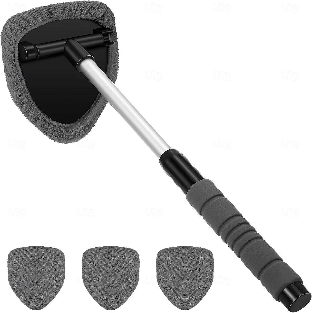 Ferramenta de limpeza de para-brisas de microfibra 5 em 1 para carro, cabo extensível com 4 almofadas reutilizáveis, limpador de vidros automotivos para janelas internas e externas de 2025 por $17.99 –P7