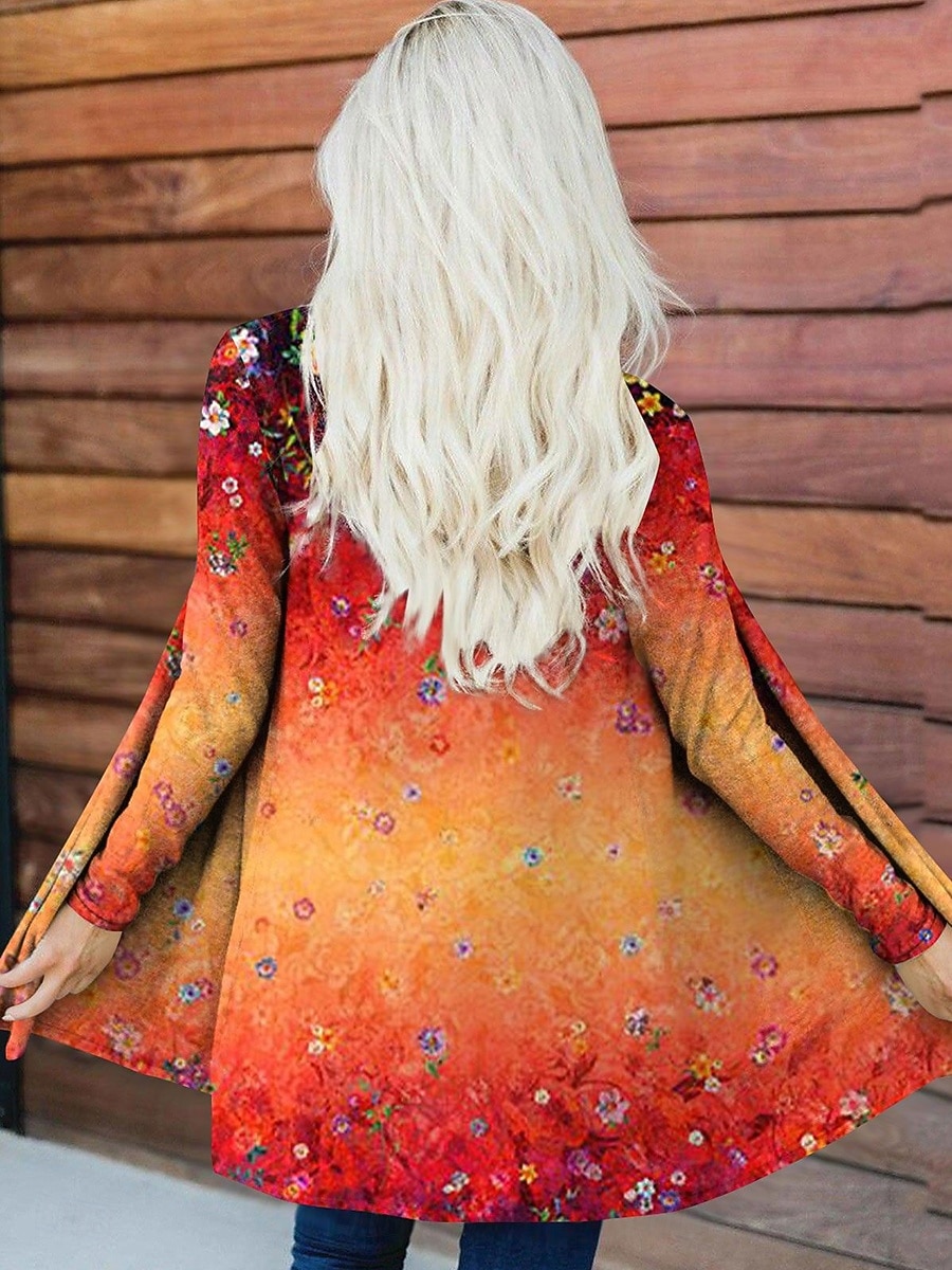Pentru femei Palton Ușor Comfortabil Imprimeu Activ Epocă Casual Geometric Casual Scurt Fără Guler Fit regulat Manșon Lung Îmbrăcăminte exterioară Albastru piscină Mov Portocaliu Primăvară Toamnă 2025 - $23.99 –P5