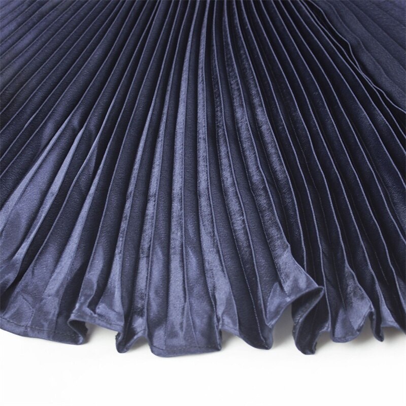 Femmes Jupe Trapèze Mode Occasionnel Maxi Taille haute Jupes Uni Plissé Micro-Élastique Décontracté Quotidien Week-end Bleu de paon Violet Bleu Vert foncé Été Polyester de 2025 ? $15.99 –P8