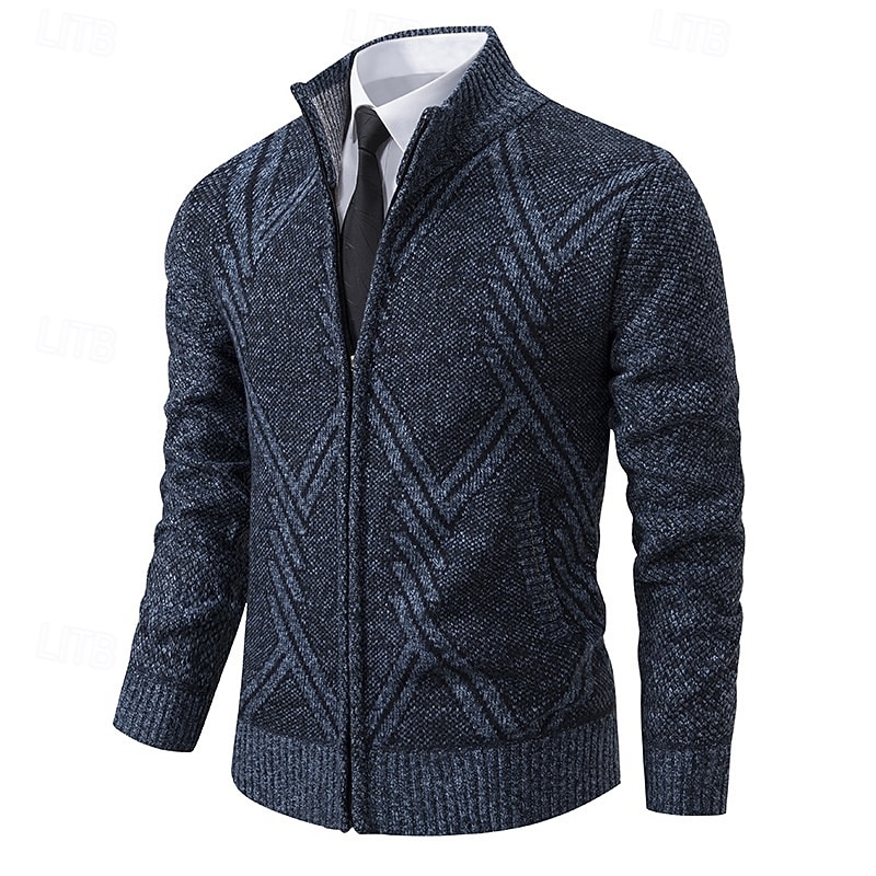 Herren Pullover Kleid Pullover Strickjacke Reißverschluss-Pullover Strickpullover Gerippt Stricken Normale Oberteile Gestrickt Gerippt Einfach Rollkragen Mode Schals Formell Geschäft Bekleidung 2025 - $29.99 –P1