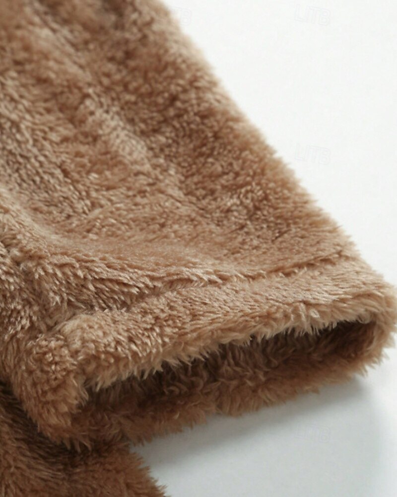 Pánské Fleecová bunda Kabát Trenčkot Dlouhý trenčkot Dovolená Denní Podzim Zima Polyester Zahřívací Svrchní oděvy Oblečení Módní Klasické Bez vzoru Kapsy Klopa Dvouřadé 2025 - $44.99 –P6