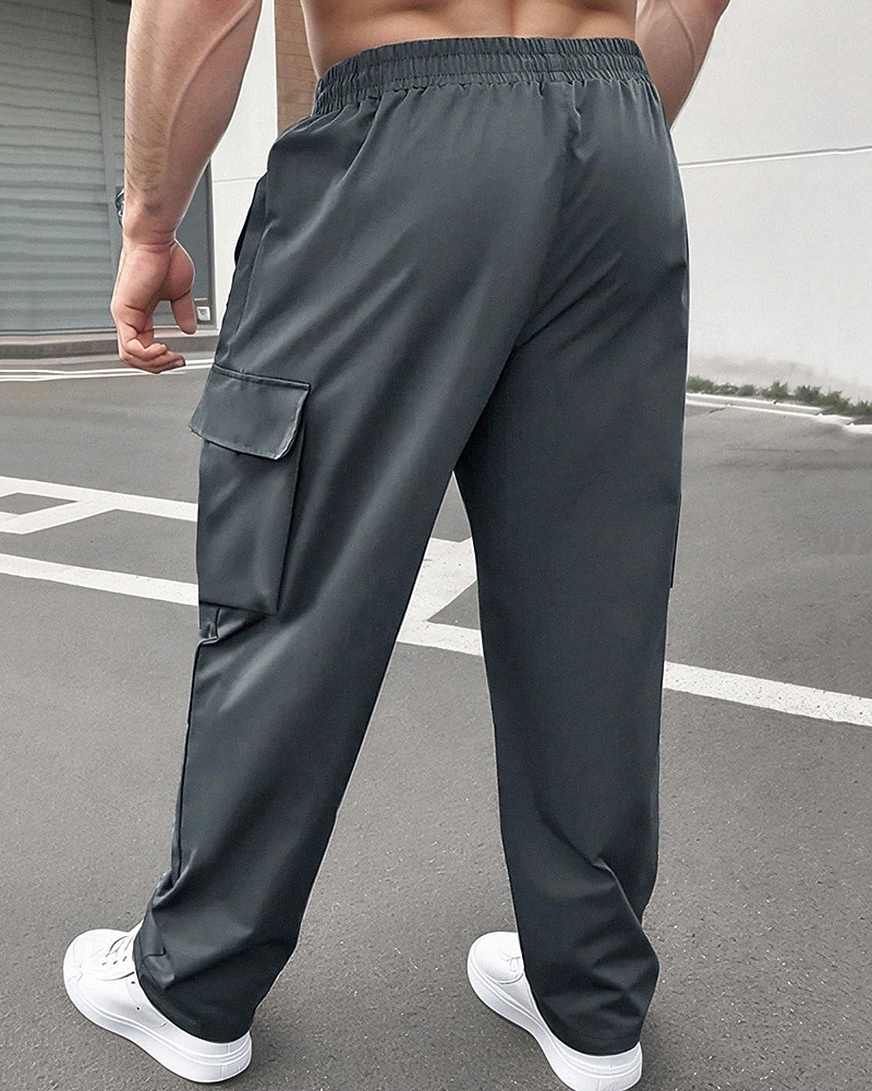 Per uomo Pantaloni Cargo Pantaloni Coulisse Elastico in vita Multi-tasche Semplice Indossabile All'aperto Quotidiano Campeggio & Escursionismo Moda Classico Nero Verde militare del 2025 a $15.49 –P12