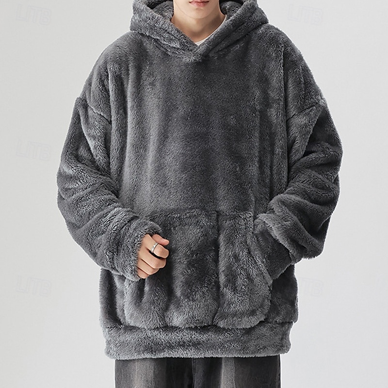 Per uomo Felpa in pile Felpa con cappuccio in pile Felpa termica Manica Lunga Con Cappuccio Top Esterno Calore Termico Inverno Poliestere Grigio scuro Nero Bianco Tennis Allenamento Corsa del 2025 a $38.99 –P9