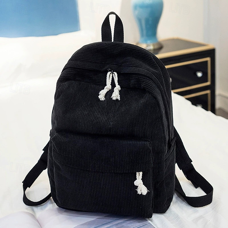 Sac à dos d'école pour adolescents, grand sac à dos en velours côtelé, léger, pour ordinateur portable 17 pouces, pour filles et garçons, décontracté, pour le lycée de 2026 ? $35.99 –P8