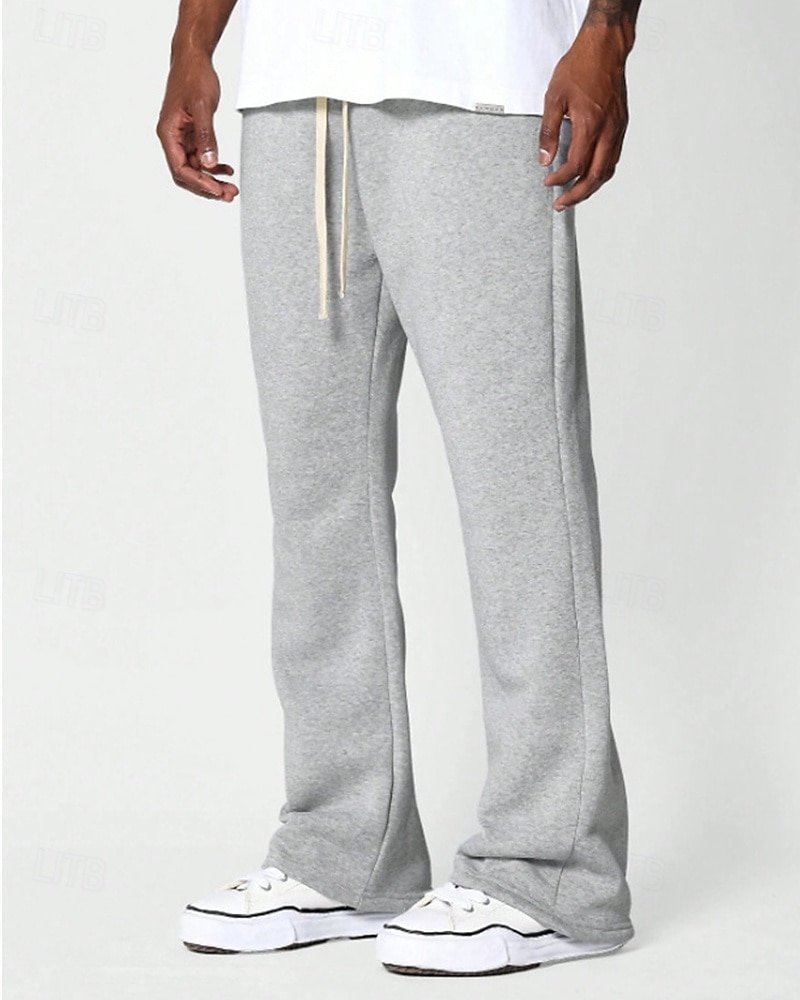 Per uomo Pantaloni da tuta Pantaloni a Zampa Pantaloni Coulisse Tasca Elastico in vita Semplice Comodità Sport all'Aperto Quotidiano Moda Casual Nero Grigio chiaro Micro-elastico del 2026 a $18.99 –P5
