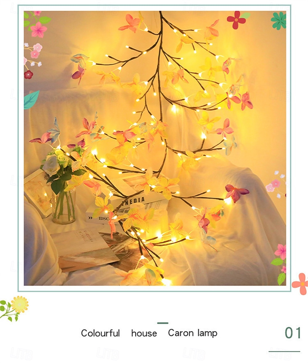 1шт USB Вилла Виноградные огни 8 режимов 72/96/144LED теплый белый свет для стены комнаты кухни кафе Хэллоуин декор 2026 - $20.99 –P1