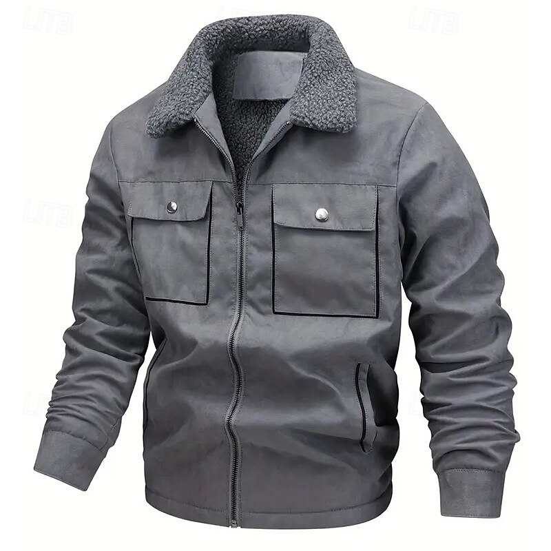 Per uomo Giacca in finta pelle scamosciata Giacca Sherpa Giacca in Camoscio Marrone Casuale Quotidiano Calore Termico Tasca Autunno Inverno Attivo Vintage Regolare Nero Caffè Grigio Giacca del 2025 a $45.99 –P8