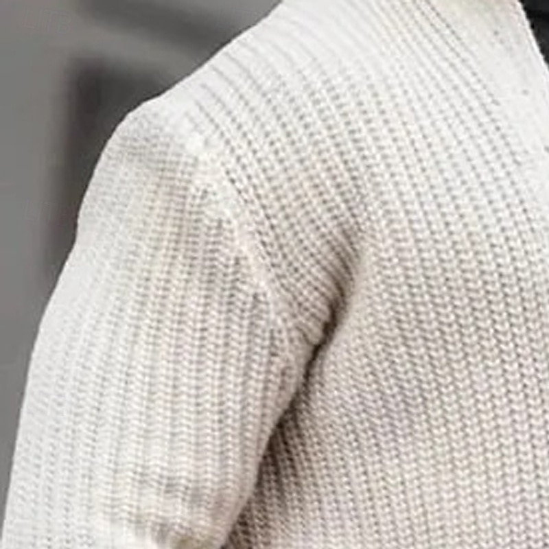 Herren Pullover Kleid Pullover Strickjacke Strickpullover Gerippt Stricken Normale Oberteile Gestrickt Gerippt Einfach Kragenlos Mode Schals Lässig Alltagskleidung Bekleidung Herbst Winter Wei 2025 - $44.99 –P9