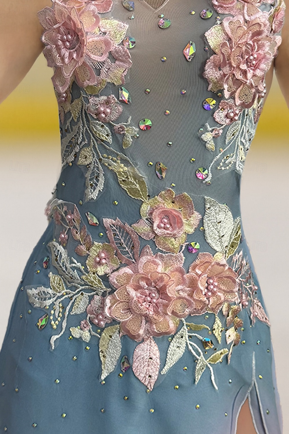 Rochie de Patinaj Artistic Pentru femei Fete Πατινάζ στο πάγο Rochii Gri+Verde Deschide Înapoi Tiv Asimetric Plasă Înaltă Elasticitate Antrenament Competiție Ținută Patinaj Clasic Cristale / Strasuri 2025 - $262.29 –P3
