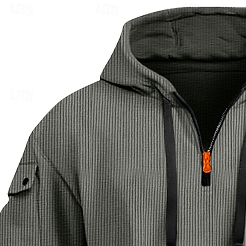 Per uomo Felpa con cappuccio Velluto a coste Felpa con cappuccio e zip corta Felpa con cappuccio in pile Felpa con cappuccio tattica Nero Bianco Rosso Blu Cachi Con Cappuccio Semplice Cerniera Sport del 2025 a $32.99 –P7