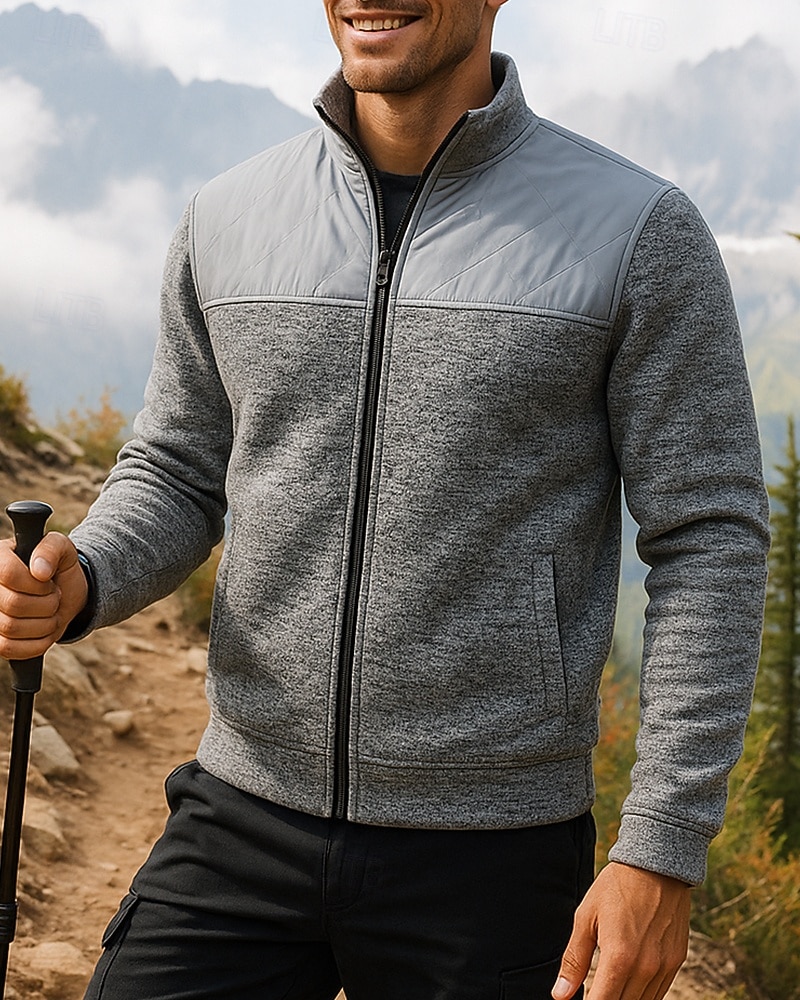 Муж. Куртка для туризма и прогулок Спортивная куртка На открытом воздухе Термальные Походная одежда Походная одежда Зима Осень Верхняя часть Походы / туризм / спелеология Бег Пэчворк 2026 - $19.99 –P1