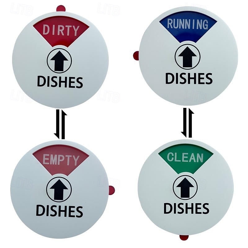 4 buc magnet pentru mașina de spălat vase indicator curat și murdar de 10 cm, indicator acrilic pentru mașina de spălat vase, indicator reversibil universal pentru mașina de spălat vase, cu opțiuni de 2025 - $13.99 –P5