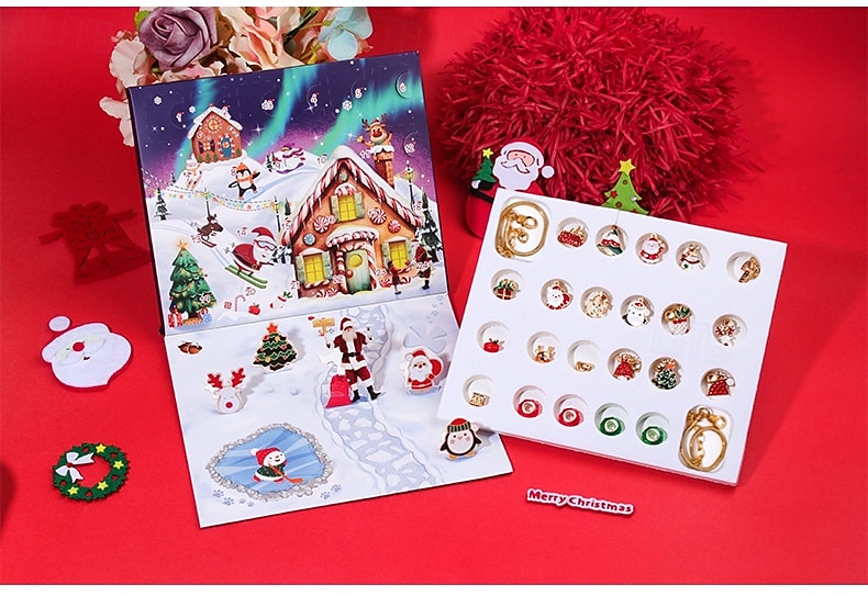 Brățări calendar de Advent de Crăciun 2025 pentru fete, kit de confecționare bijuterii DIY de 24 de zile cu 22 de mărgele cu pandantive și 2 brățări reglabile, cadou de numărătoare inversă de Crăciun 2025 - $18.49 –P12