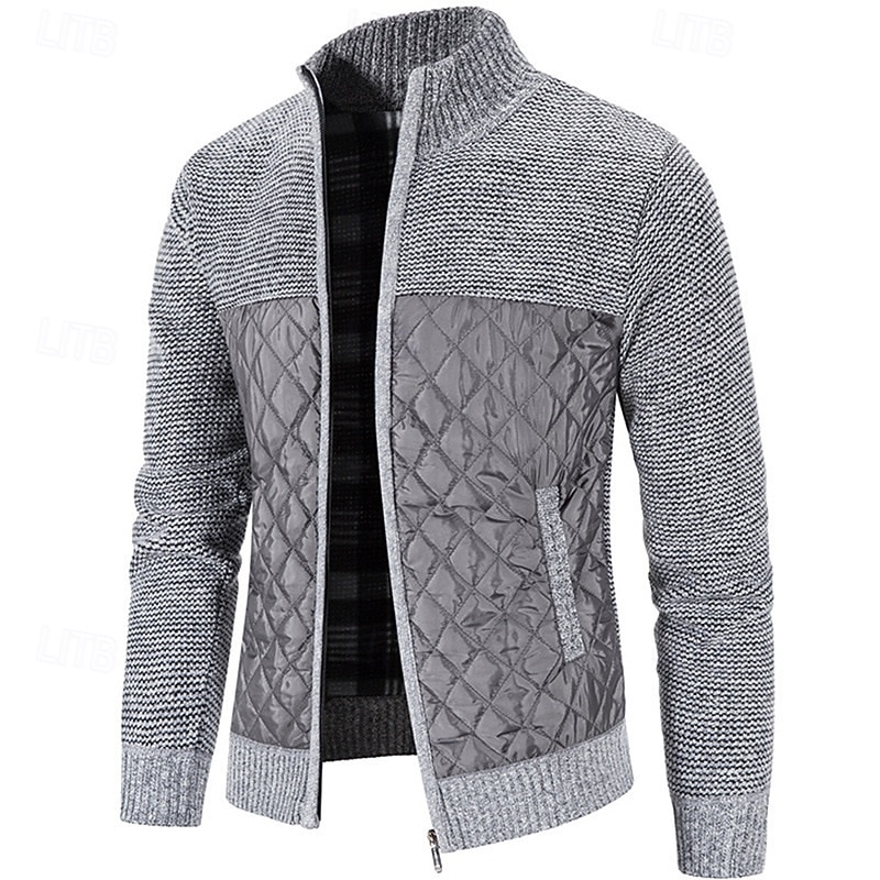Herren Pullover Kleid Pullover Strickjacke Reißverschluss-Pullover Strickpullover Gerippt Stricken Normale Oberteile Gestrickt Gerippt Einfach Stehkragen Mode Schals Geschäft Lässig Bekleidung Herbst 2026 - $30.99 –P2