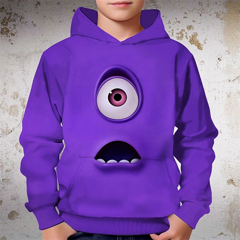 Pojkar 3D Grafisk Tecknat Huvtröja Långärmad Vår Höst Mode Streetwear Barn 4-12 år Huva Utomhus Ledigt Dagligen Normal 2025 - $18.99 –P2