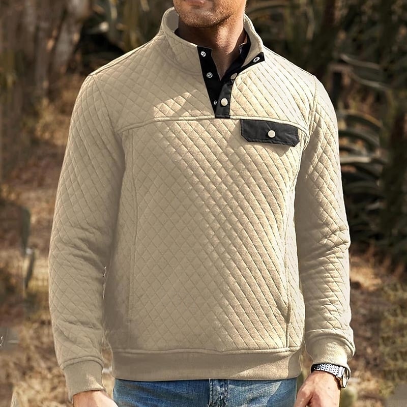 Homens Moletom Moletom Waffle Moletom com capuz Adamascado Preto Branco Verde Cinzento Colarinho Clerical Tecido Patchwork Desportos e Ar livre Casual Diário Roupa de rua Legal Roupa de Esporte de 2025 por $27.99 –P3