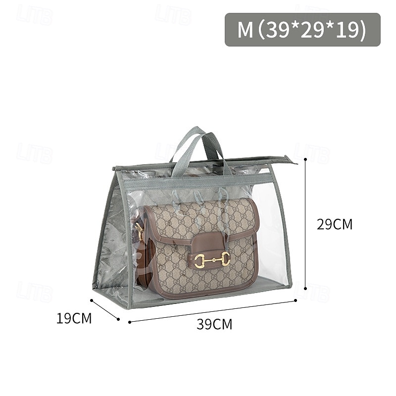 Handtas stofdichte opbergorganizer grote capaciteit hangende kasttashouder vochtbestendig pvc transparant ontwerp portemonneebeschermer opbergtas met meerdere zakken voor garderobeaccessoires 2025 - $6.49 –P14