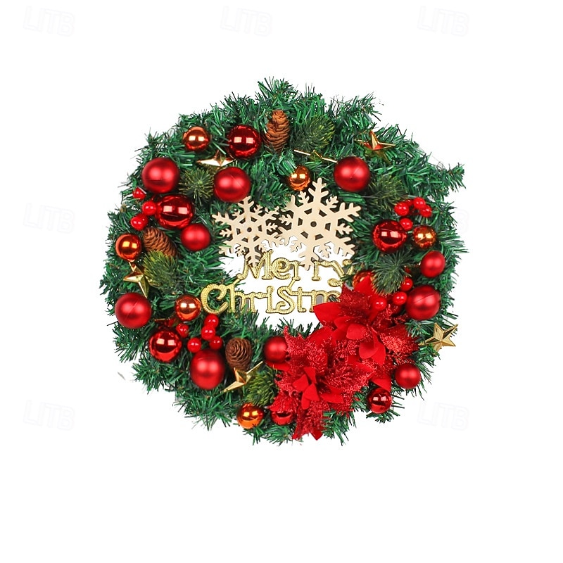 Guirlanda de floco de neve de Natal para pendurar na porta, guirlanda festiva de feriado com bolas de Natal, vitrine de vime, decoração de Natal sazonal perfeita para festa em casa de 2025 por $30.99 –P6