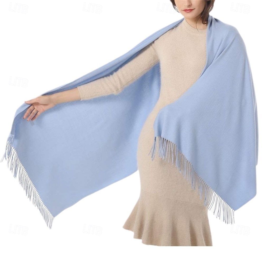Damepashmina-sjal og sjal til aftenkjoler bryllupsfest brudepike vintervarmt langt skjerfsjal 2025 - $25.99 –P11