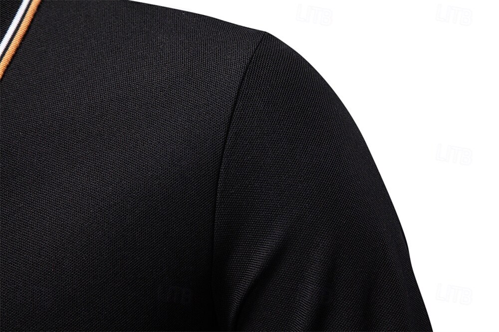 Hombre Polo Trabajo Negocio Cuello Vuelto Manga Larga Ocio Cómodo Plano Bloque de Color Puro Todas las Temporadas Ajuste regular Rojo rubí Negro Blanco Azul Marino Oscuro Gris claro Verde Ejército 2026 - $22.99 –P22