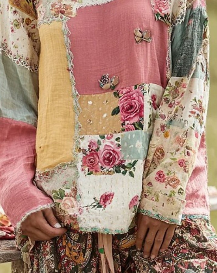 Dame Plus Size T-skjorte Blomster Fargegradient Oljemaleri blomster Grunnleggende Langermet Rund Hals Vanlige topper Daglig Gå ut Weekend Trykk Rosa Rød Blå Lilla Grønn Vår Høst Forhøst 2025 - $19.99 –P2