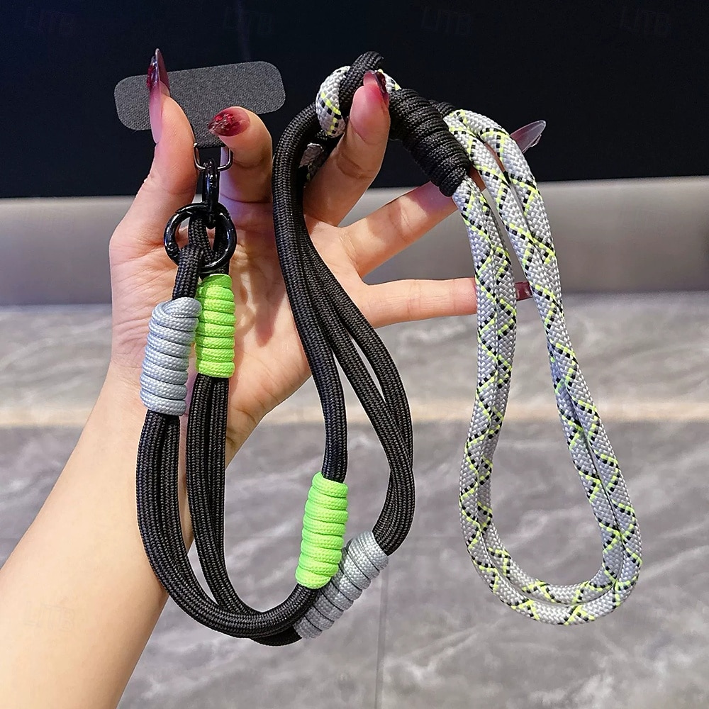 Nova corda longa, elegante e versátil para pendurar telefone, corda diagonal colorida com emenda dupla de dopamina, corda longa de emenda transversal de 2025 por $9.99 –P5