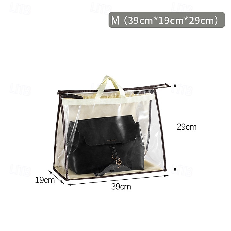 Handtas stofdichte opbergorganizer grote capaciteit hangende kasttashouder vochtbestendig pvc transparant ontwerp portemonneebeschermer opbergtas met meerdere zakken voor garderobeaccessoires 2025 - $6.49 –P8