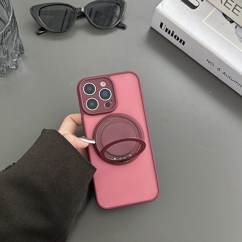 телефон Кейс для Назначение iPhone 17 Pro Max 17 Air i16 15 14 Pro Max Plus 13 Pro Max Кейс на заднюю панель Поддержка беспроводной зарядки Откидная подножка Защита от удара Ретро ПК 2025 - $8.99 –P10