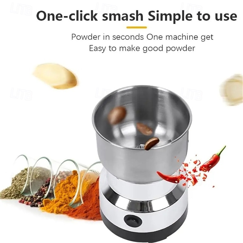 Кухонная многофункциональная 4-х лезвийная зерновая мельница для измельчения кофе, домашняя электрическая кофемолка, блендер для орехов и бобов 2026 - $23.99 –P11