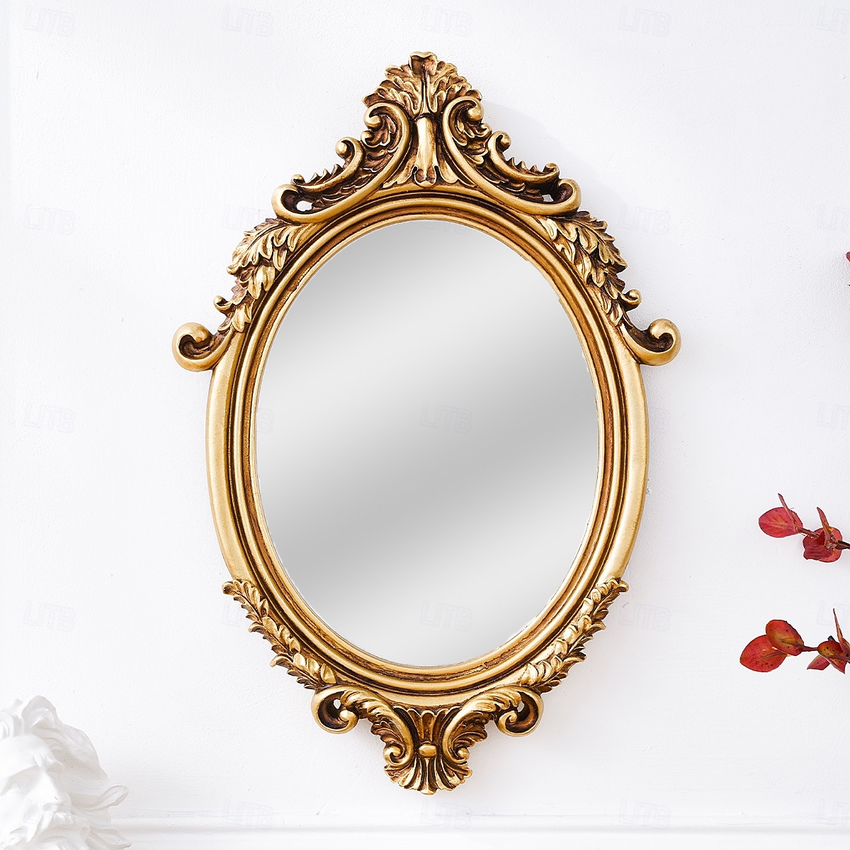Miroir mural décoratif ovale à motif classique – Décoration murale de style européen, miroir de courtoisie créatif &accessoires de photographie de 2026 ? $23.99 –P4