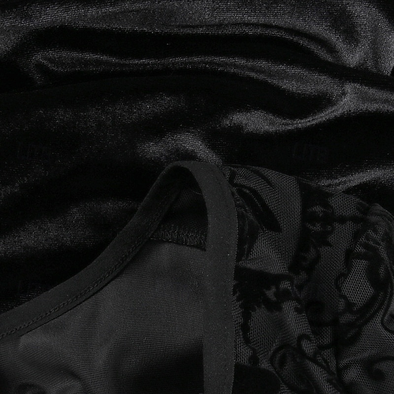 Готика Мини Платья Летучая мышь ведьма Кружева Бархат Корсет Цветочный принт Маскарадный костюм Жен. фантазия Хэллоуин Карнавал Выступление Для вечеринок Взрослые Платье 2026 - $57.99 –P3