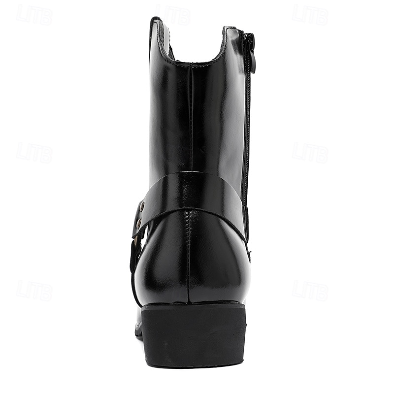 Bottines en cuir marron pour hommes avec fermeture éclair latérale et sangle à boucle, bottes habillées élégantes pour les affaires, les soirées et les occasions formelles de 2025 ? $54.99 –P11