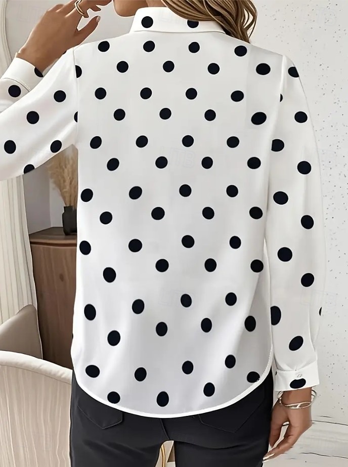 Naisten Paita Pusero Napit Painettu Skottiruutukuvio Pallokuosi Vapaa-aika Pitkähihainen Paitapuserokaula-aukko Tavalliset topit Päivittäin Työ Sininen Musta Valkoinen Punastuvan vaaleanpunainen Khaki 2026 - $32.99 –P2