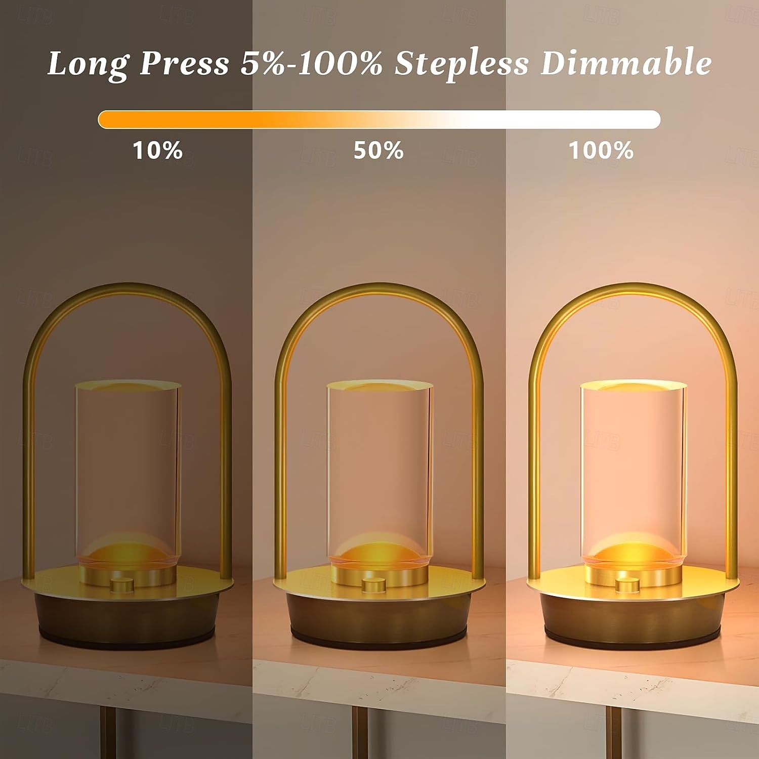 Lampe de table portable en métal pour extérieur et intérieur, 3 couleurs, sans fil, rechargeable, à intensité variable, alimentée par batterie, petite lampe de bureau, lanterne pour patio, chambre, de 2025 ? $20.99 –P3