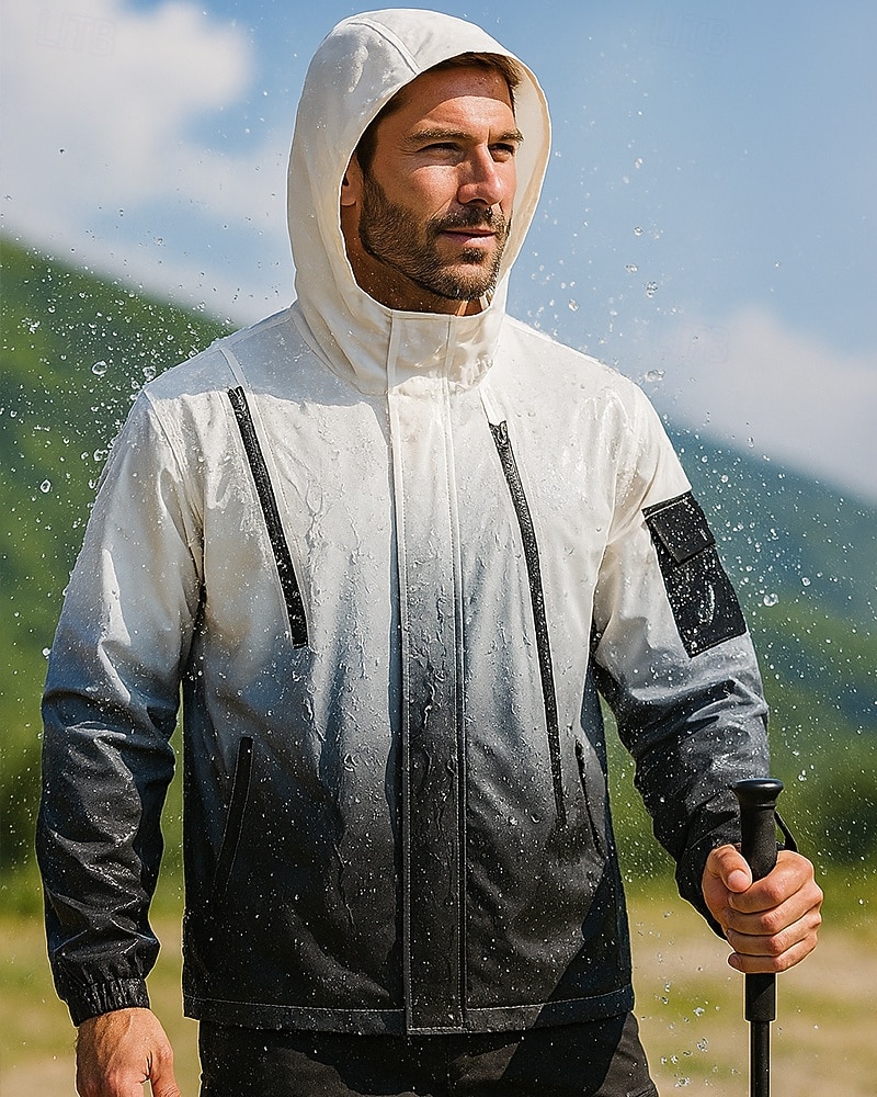Herre Vindtett jakke Softshell jakke Turjakke Utendørs Vanntett Vindtett Turantrekk Turklær Vår Høst Topper Camping / fotturer / grotting Løp Gradert Svart Rosa Blå 2026 - $39.99 –P3