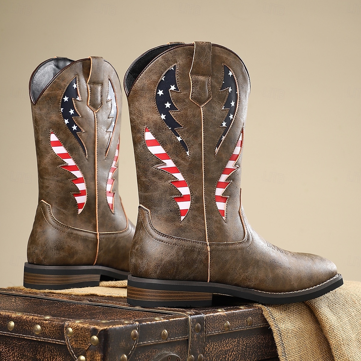 Per uomo Stivali Stivali da Cowboy Retrò Camminata Vintage Casual All'aperto Quotidiano Pelle PU Camoscio Confortevole Antiscivolo Caldo Stivali a Metà Polpaccio Slip-on Nero Marrone Cachi Estate del 2026 a $64.99 –P3