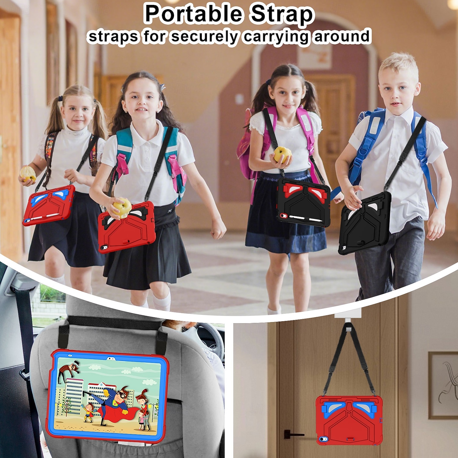 Tablet Case Cover For Apple iPad 10th 10.9'' Portable Shoulder Strap with Adjustable Kickstand Armor Silica Gel PVC 2025 - $19.99 –P9