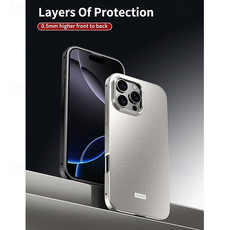 телефон Кейс для Назначение iPhone 17 Pro Max 17 Air 16 Pro Max Plus 15 Pro Max 14 Pro Max Кейс на заднюю панель Защита от удара Ретро Металл 2025 - $21.99 –P7