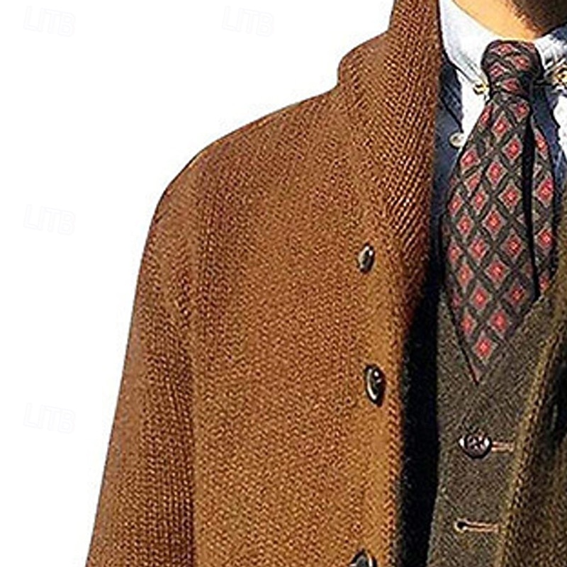 Per uomo Felpa Cardigan A Coste Maglia Top Regolari Blocco di colore Lavorato a maglia Blocco di colori Collo a scialle Vacanza Moda Casuale Abbigliamento quotidiano Abbigliamento Primavera & Autunno del 2026 a $43.99 –P6