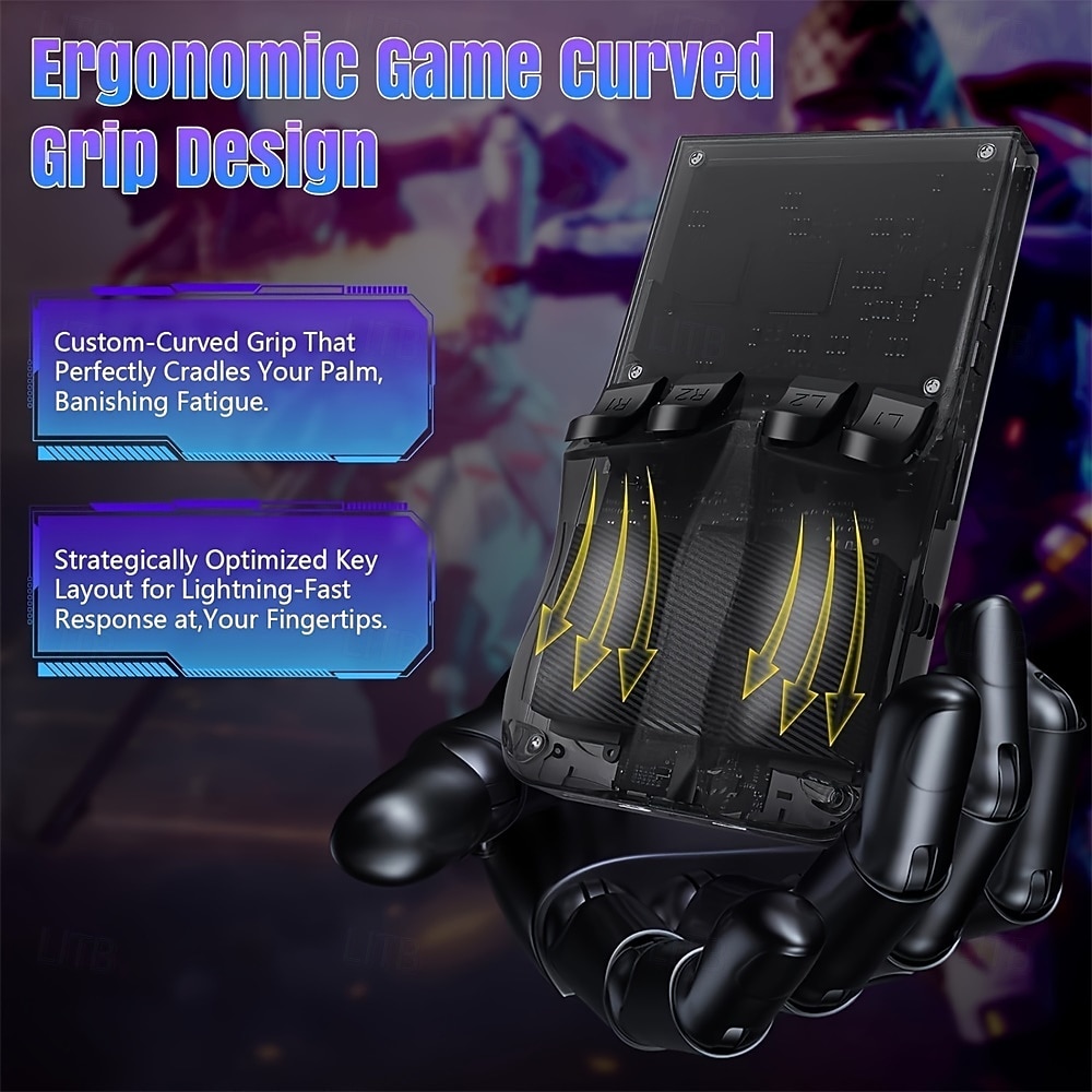 2025年 アップグレードされたr36maxハンドヘルドゲームコンソール - デュアルアクションジョイスティック、USB充電、充電式リチウムバッテリー、64GBカード付属、ブラックキャリングケース、外出先でのゲームに最適なポータブルゲームコンソール  コレクション – $63.99 –P4