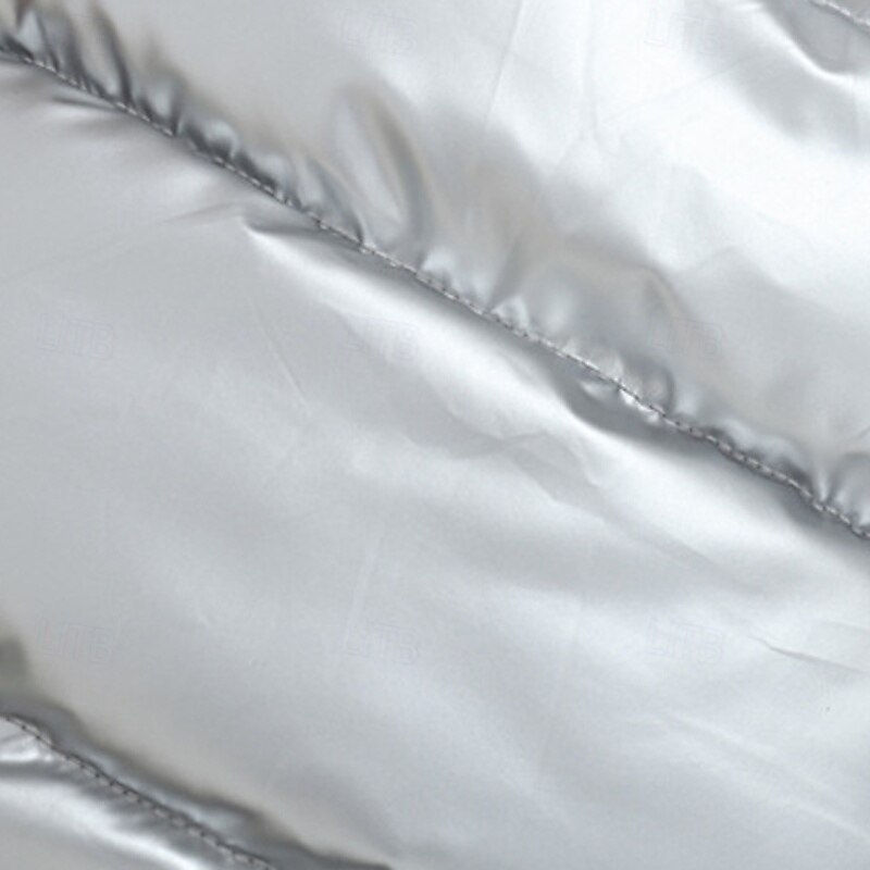 Pánské Puffer Vesta Kamizelka Vesta Dovolená Denní Rande Módní Na běžné nošení Podzim zima Kapsy Polyester Zahřívací Pohodlné Pevná barva Zip Kapuce Běžný Stříbrná Černá Rubínově červená Tmav 2025 - $33.99 –P8