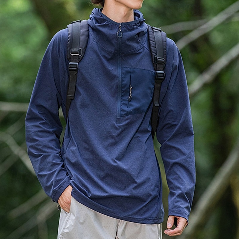 Men's Hiking Shirt UV Protection Shirt Long Sleeve Top Outdoor UV Sun Protection Quick Dry Breathable Spring Autumn / Fall Polyester Dark Grey Light Grey Green Tennis Camping / Hiking / Caving Running 2026 - $41.99 –P8