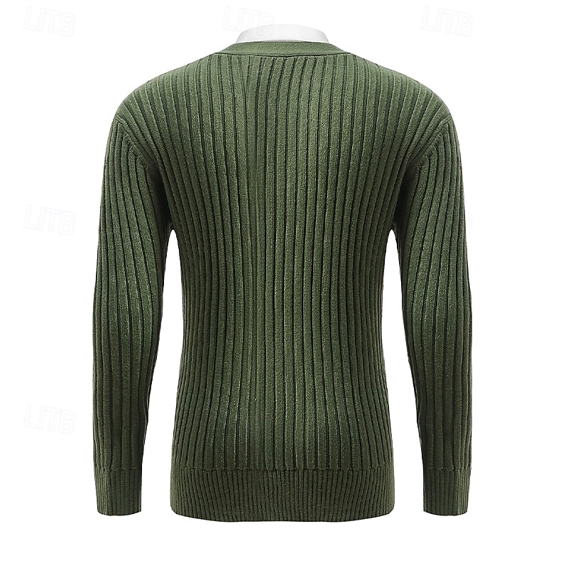 Herren Pullover Kleid Pullover Strickjacke Strickpullover Zopfmuster Stricken Normale Oberteile Gestrickt Gerippt Einfach V Ausschnitt Urlaub Mode Lässig Alltagskleidung Bekleidung Herbst Winter Grün 2025 - $41.99 –P2