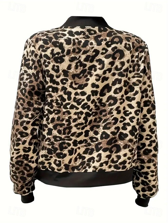 Damen Freizeitjacke Warm Schnelltrocknend Reißverschluss Tasche Elegant Mode Täglich Einfach Leopard Urlaub Lässig Täglich Ferien Regulär Baseball-Kragen Normale Passform Langarm Oberbekleidung 2025 - $32.99 –P2