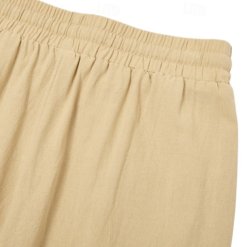Per uomo Pantaloni di Lino Pantaloni Pantaloni Larghi Coulisse Elastico in vita Gamba Dritta Semplice Comodità Traspirante Lunghezza intera All'aperto Casuale Quotidiano Vacanza Moda Nero Bianco del 2025 a $30.99 –P11