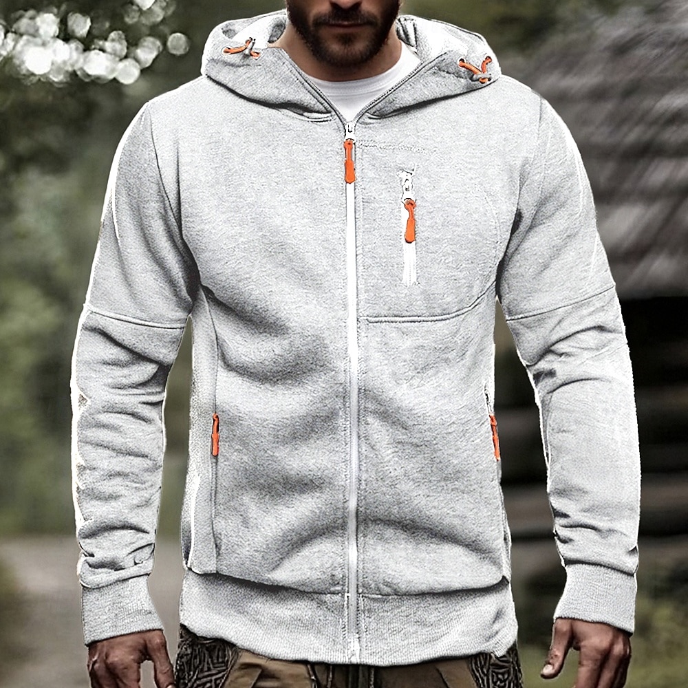 Herren Kapuzensweatshirt Vollreißverschluss-Kapuzensweatshirt Schwarz Weiß Wein Armeegrün Marineblau Mit Kapuze Einfach Reißverschluss Tasche Sport & Outdoor Täglich Ferien Polyester Streetwear Basic 2025 - $15.99 –P2