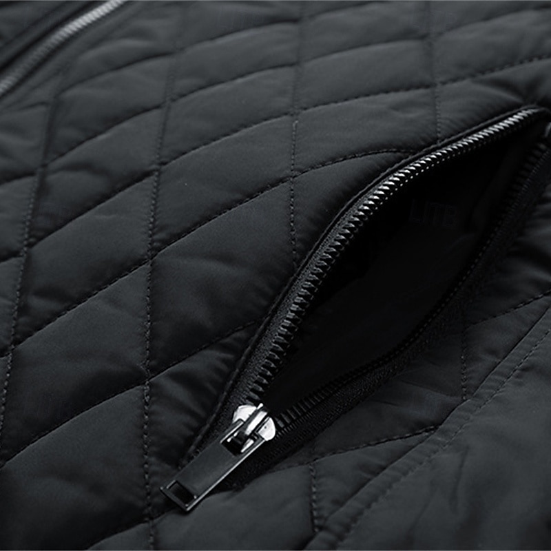 Per uomo Cappotto Invernale Giacca trapuntata Parka Tasca Poliestere Vacanza Abbigliamento quotidiano Data Regolare Moda Casual Confortevole Calore Termico Inverno Colore Solido / Tinta Unita Nero del 2026 a $59.99 –P12